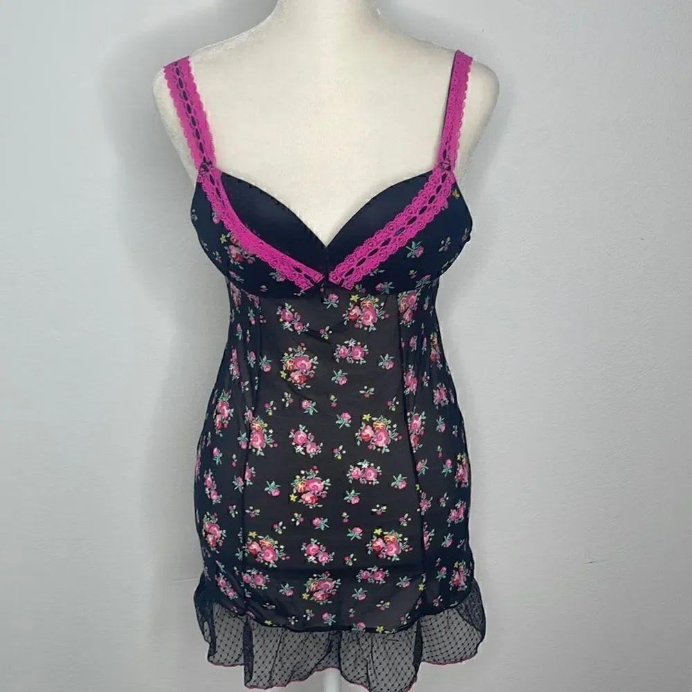 Biatta Intimates lingerie.  Size 34B. Sheer nylon and spandex. Push up bra.